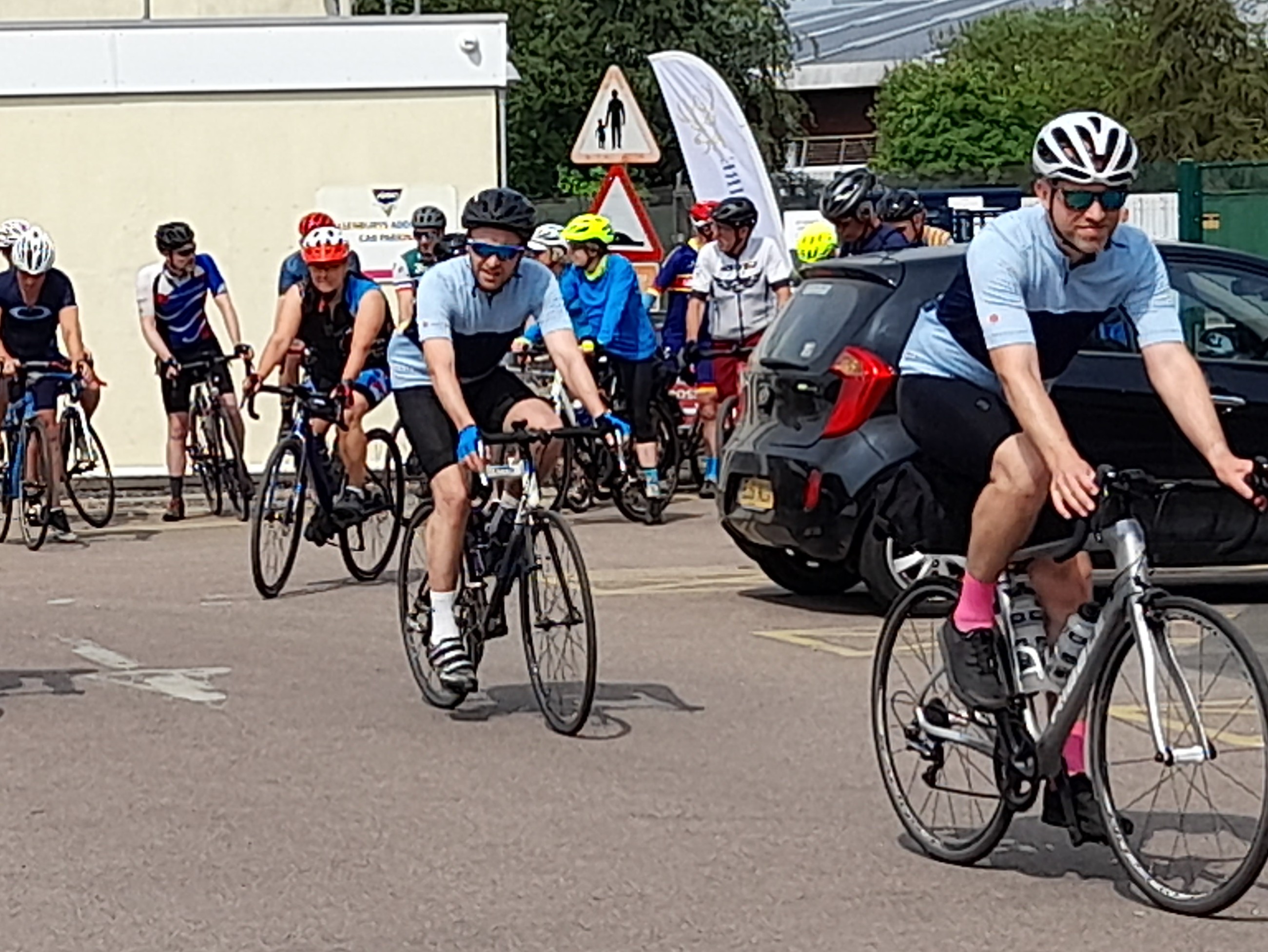 Riders starting the audax rides