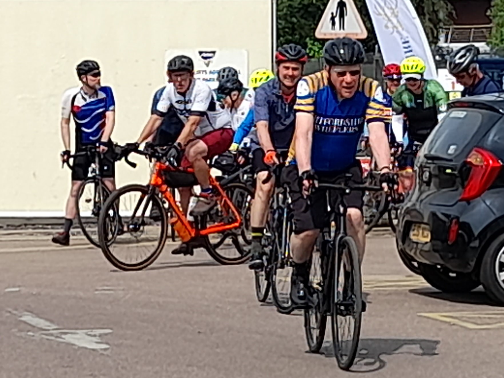 Riders starting the audax rides