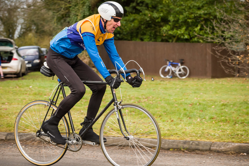John Shirley riding his vintage fixed-gear machine